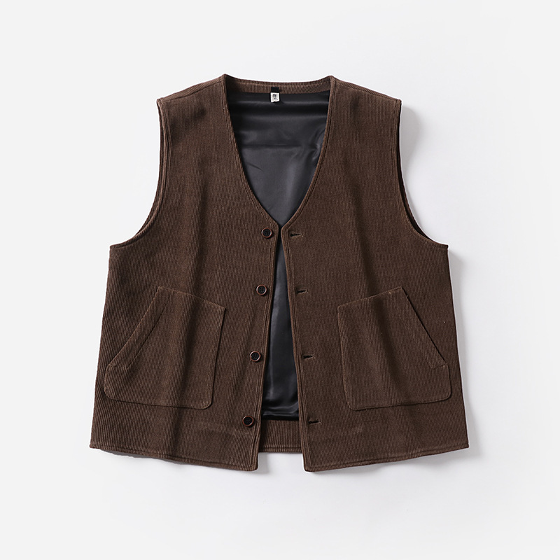 Large Size Corduroy Retro Vest Spring and Autumn New Style V-Neck Trendy Versatile Men's Inner and Outer Wear Vest Jacket for Men Large Size Corduroy Retro Vest Spring and Autumn New Style V-Neck Trendy Versatile Men's Inner and Outer Wear Vest Jacket for Men