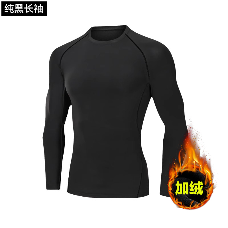 Capa de invierno para hombres con mangas largas con base de tercife seco rápido acondicionamiento físico correr entrenamiento chaqueta de baloncesto ropa interior cálida otoño invierno