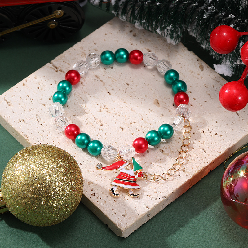 Europa y los Estados Unidos de la minería transfronteriza regalos de Navidad con cuentas cartas pulseras elásticas con cuentas pulseras de árbol de Navidad pulseras