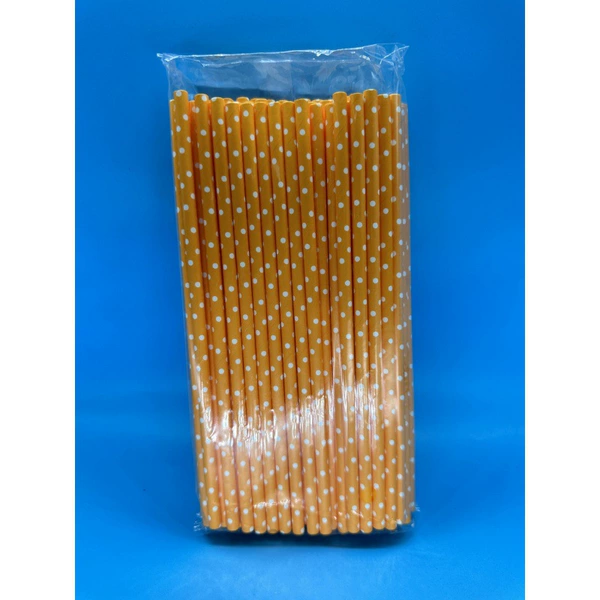 Orange and white polka dots 6*197 flat mouth/bare tube/100 pieces/three-layer paper
