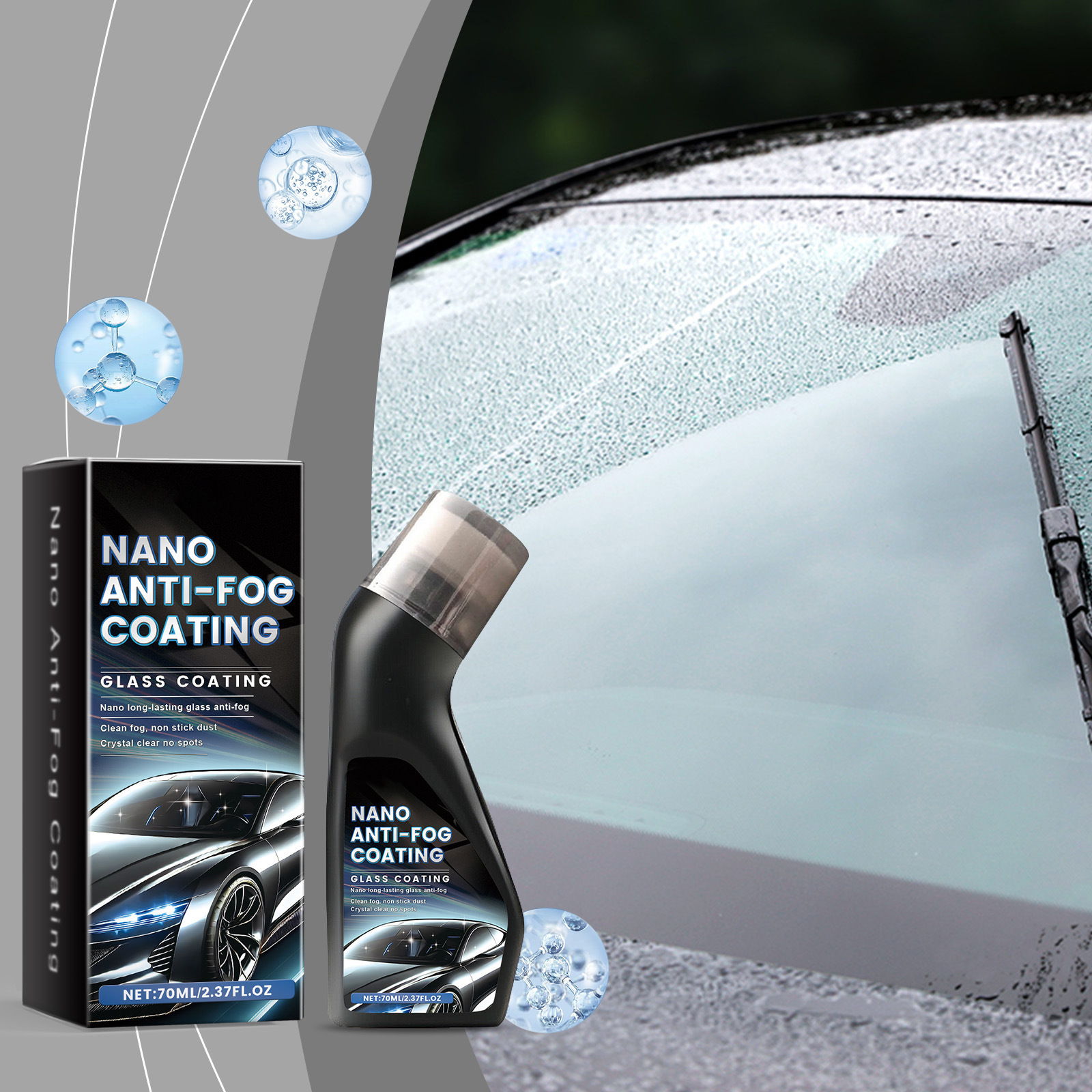Car glass anti-fog agent windshield coating agent windshield stain removal anti-fog cleaning car coating agent