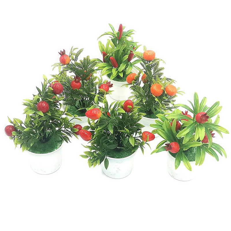 I1921 frutas en maceta en el hogar balcón interior colocado mini maceta de pulpa planta simulación decoración de escritorio image 5