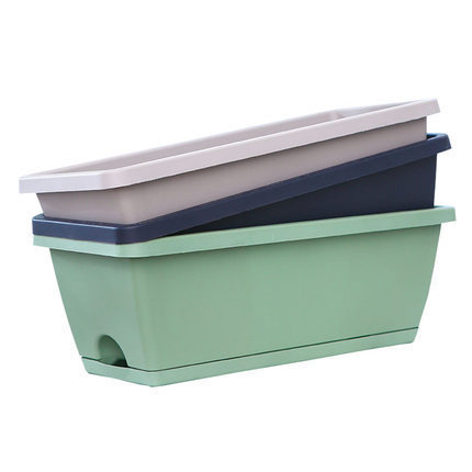 Balcony vegetable pots, family-specific vegetable planting rectangular flower pots, household plastic thickened long pot planting boxes