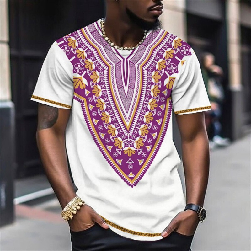 Popular Street Fashion Men's Short-Sleeve T-Shirt for Foreign Trade, Ethnic Style 3D Digital Print Men's Short-Sleeve T-Shirt Popular Street Fashion Men's Short-Sleeve T-Shirt for Foreign Trade, Ethnic Style 3D Digital Print Men's Short-Sleeve T-Shirt