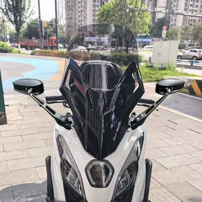 Motorcycle front windshield: Rearview Mirror Forward Windshield - ash-50aos4glossy-black-masklifting-bracketcrossbar