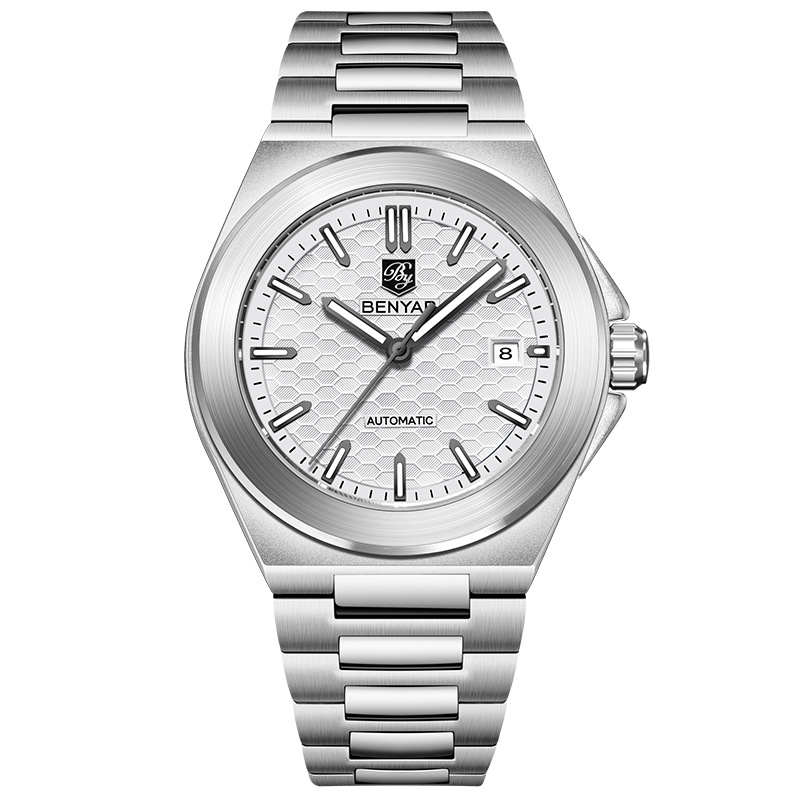 Benyabenyar reloj de hombre mecánico automático de moda impermeable nocturna reloj de acero BY - 5219M