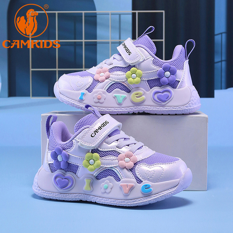 巴拉巴拉哇噢CAMKIDS卡通女童鞋秋季新款网面小雏菊儿童安特踏步