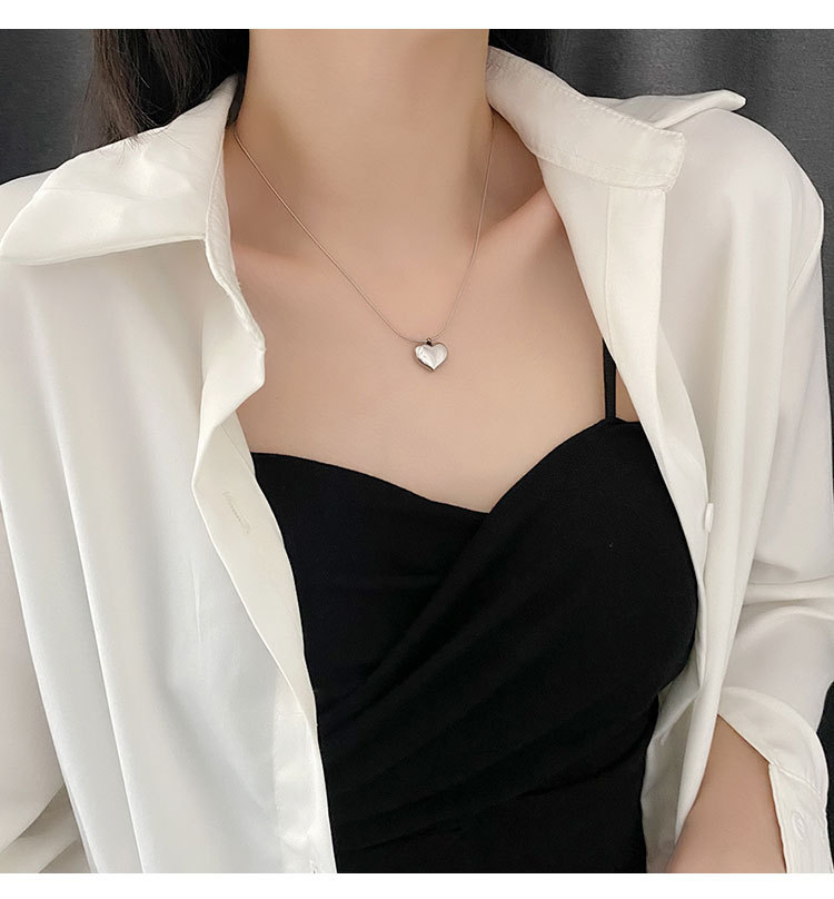 Simple Style Heart Shape Titanium Steel Necklace_colorza_5