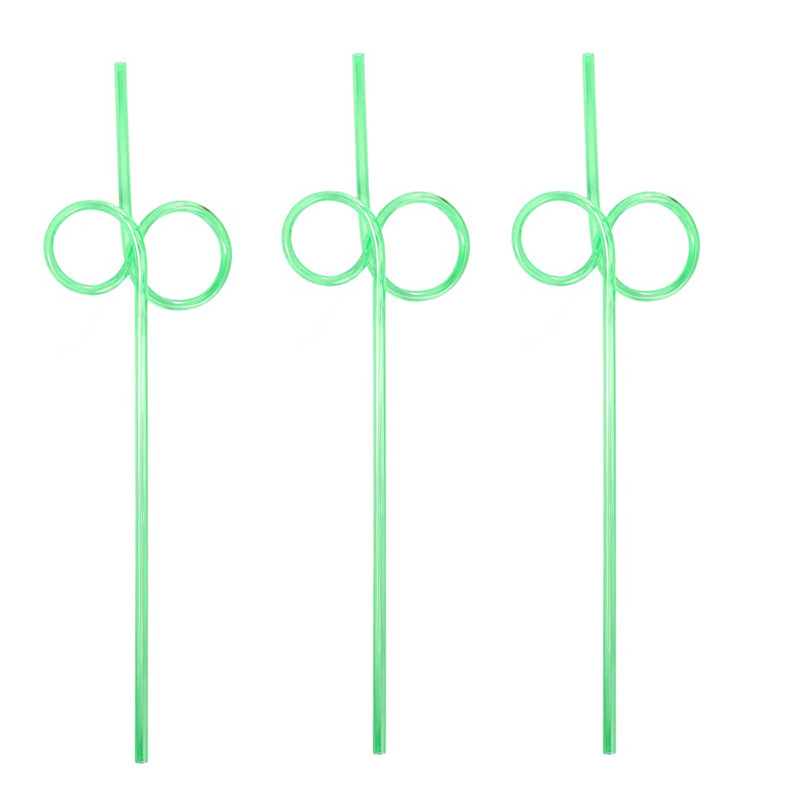 Cruz-frontera Crazy paja cristal forma desechable plástico paja PET bar cóctel diversión Decoración del partido