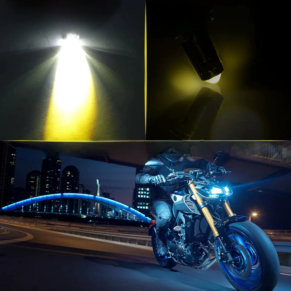 Motorcycle LED front headlights shooting lights, light lens, single -claw double -claws triangular eye H4H6 distant near -light PX15D