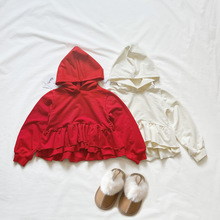 ANKRT 秋冬亲子装日系韩版女童圣诞衣洋装儿童双层花边卫衣新年装