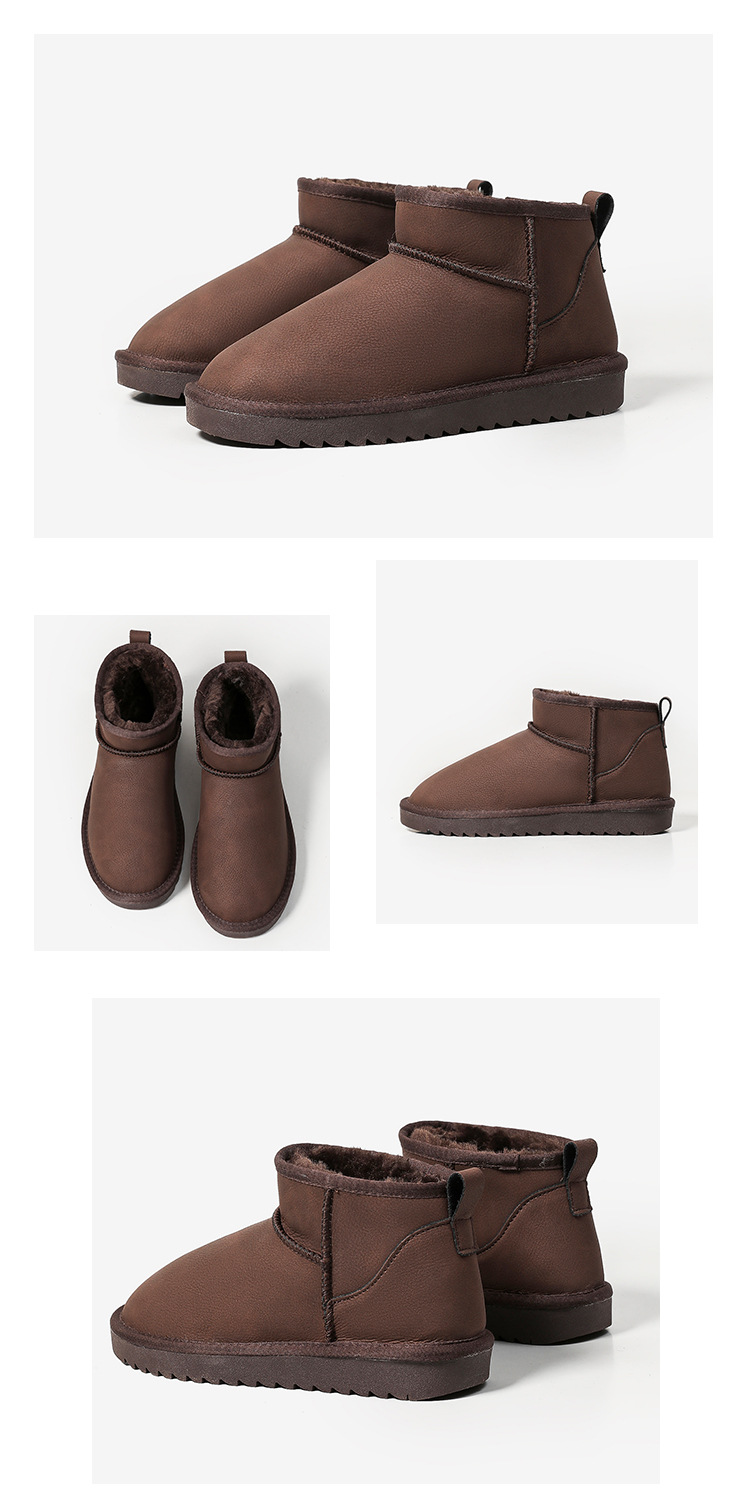 Snow boots Snow boots women's short ankle boots with wool thickened for warmth and waterproof_voghion.com