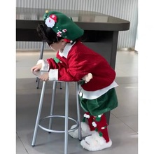 新款儿童冬季服装2024新款男童女童时髦灯芯绒短裤圣诞节