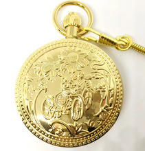 批发古董黄铜色驼表 全铜高档复古翻盖双开罗马数字机械怀表