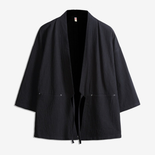 Chinese style hanfu men's robe thin plus size loose cotton linen linen Japanese kimono casual jacket wholesale