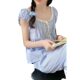 South Korea Ins Women's Summer New Pajamas New Short Sleeve Trousers Outer Wear Striped Home Clothes Round Neck Lace suit