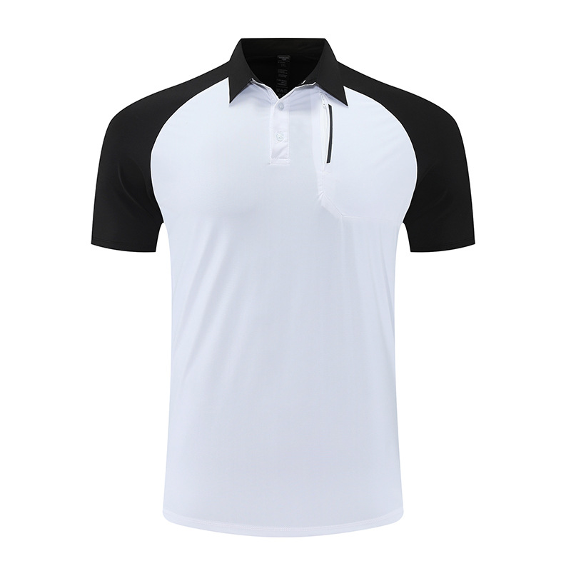 Camiseta de solapa de alta gama con costuras para hombre, ropa de polo, deportes de seda de hielo de golf, camisa de polo de manga corta de secado rápido, personalizada