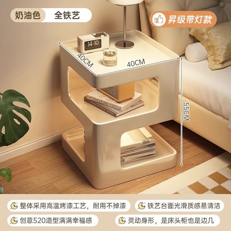 Creativa meseta de cabecera doméstica dormitorio creativo pequeño armario de hierro forjado estante ligero de lujo de alta sensación meseta de cabecera de la cama