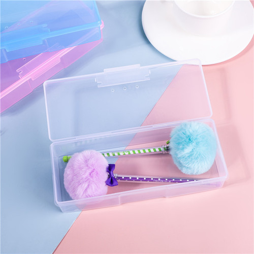 Manicure tool box rice bead box with hole makeup brush storage box manicure box transparent color jewelry box empty box