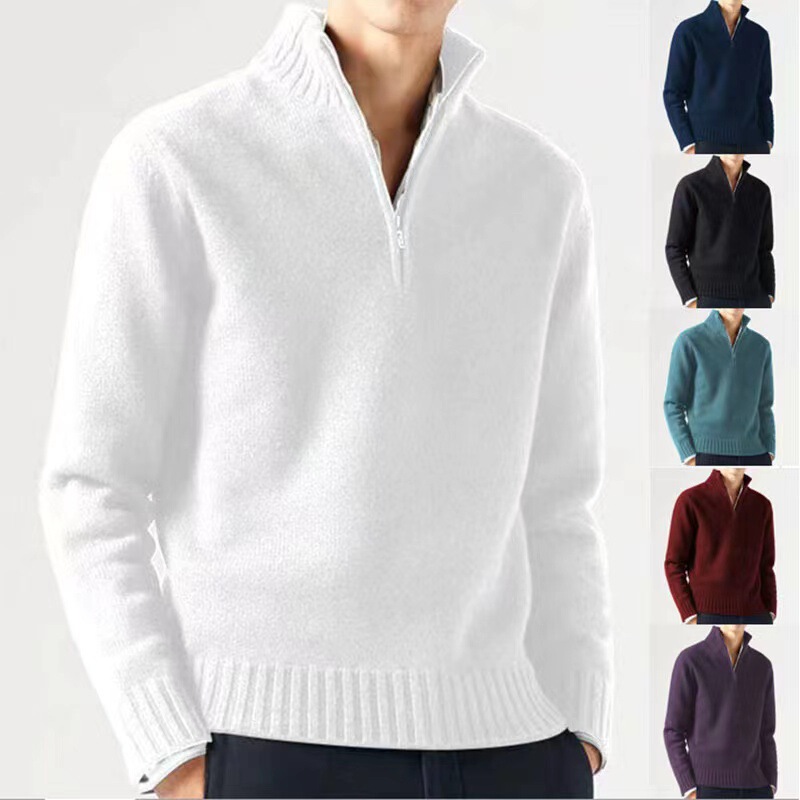 Cross-border Foreign Trade Men's Wear Autumn and Winter New Independent Station Thickened Men's Casual Sweater Warm Thick Sweater in stock