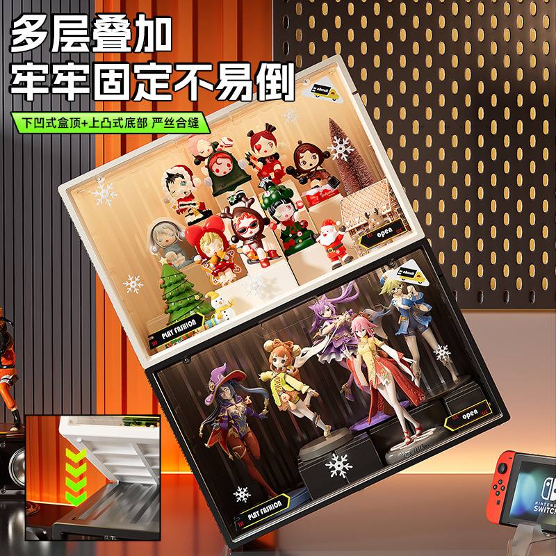 ブラインドボックス収納ディスプレイスタンドドーパミン人形モデル収納ボックス防塵ビルディングブロック人形手作りディスプレイキャビネット|undefined