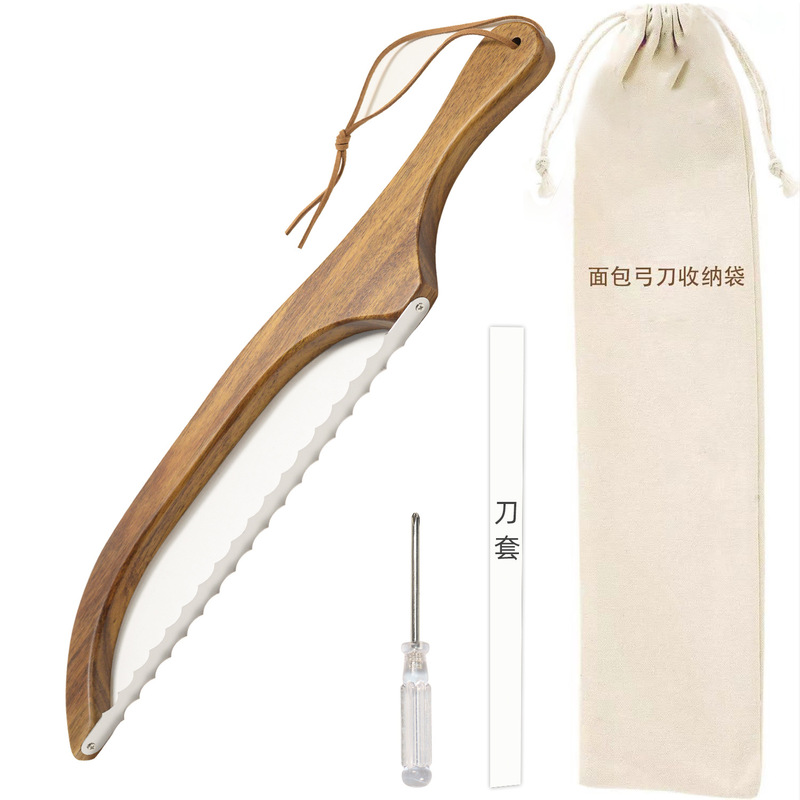 パンスライサー木制パンナイフトーストのこぎりパン切りトーストのこぎり简易麺ナイフ切断用具法棒|undefined