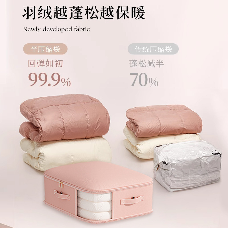 可视加厚贡缎压缩棉被袋大容量旅行收纳套装羽绒服衣服打包行李袋|undefined