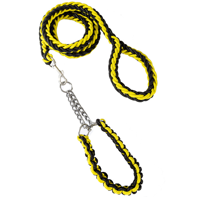 Gran perro colorido de ocho hebras trenzado gran perro dorado cuerda de tracción P cadena gruesa a prueba de explosiones cuerda de perro para mascotas