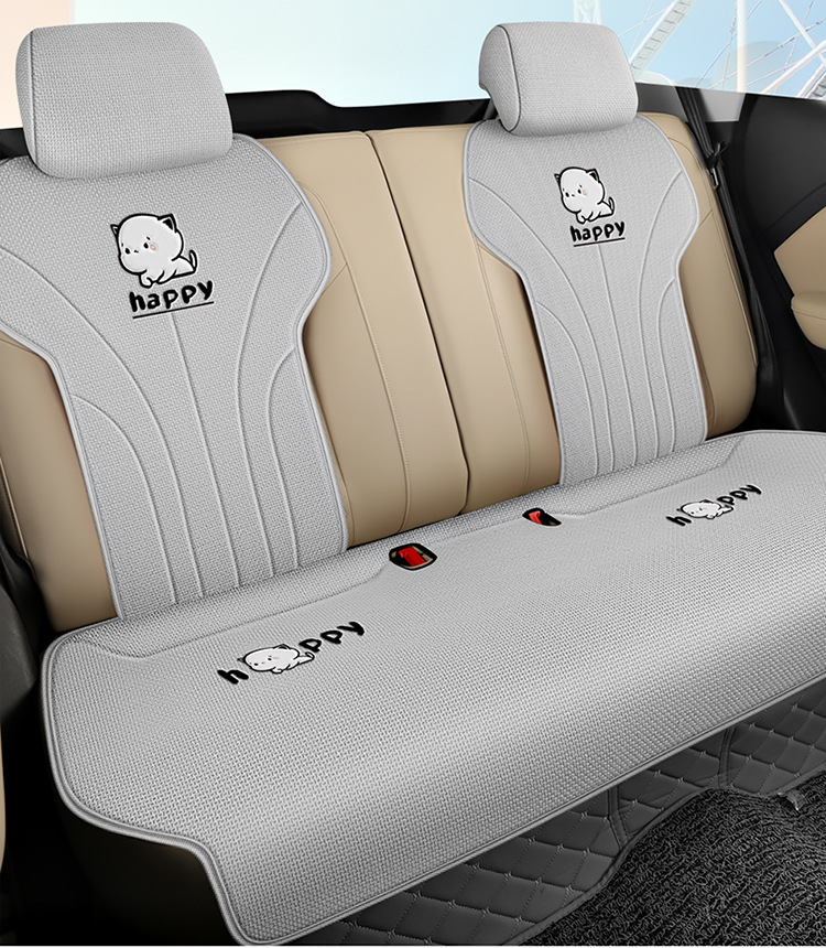 New car Wuling fruit coarse hemp cartoon cute four seasons universal saddle cushion car cushion four seasons
