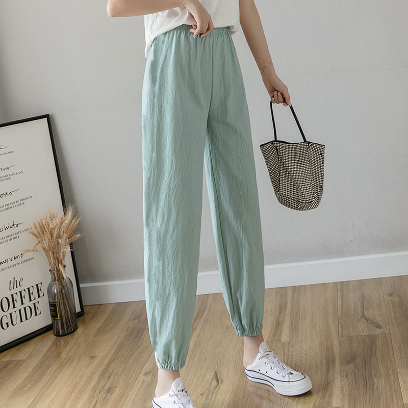 Casual Pants Summer Cotton and Linen Wide-Leg Pants High-Waisted Slimming Look Women's 2025 New Style Loose Lantern Carrot Nine-Point Pants Casual Pants Summer Cotton and Linen Wide-Leg Pants High-Waisted Slimming Look Women's 2025 New Style Loose Lantern Carrot Nine-Point Pants
