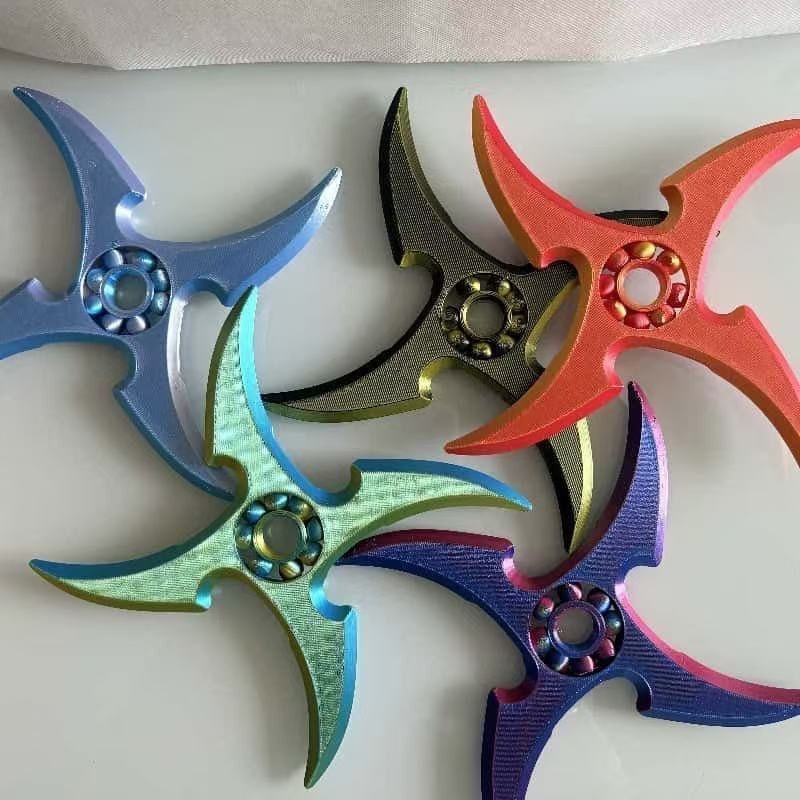3D打印回旋镖轴承旋转手指指尖陀螺火影忍者飞镖手里剑摆摊玩具|undefined