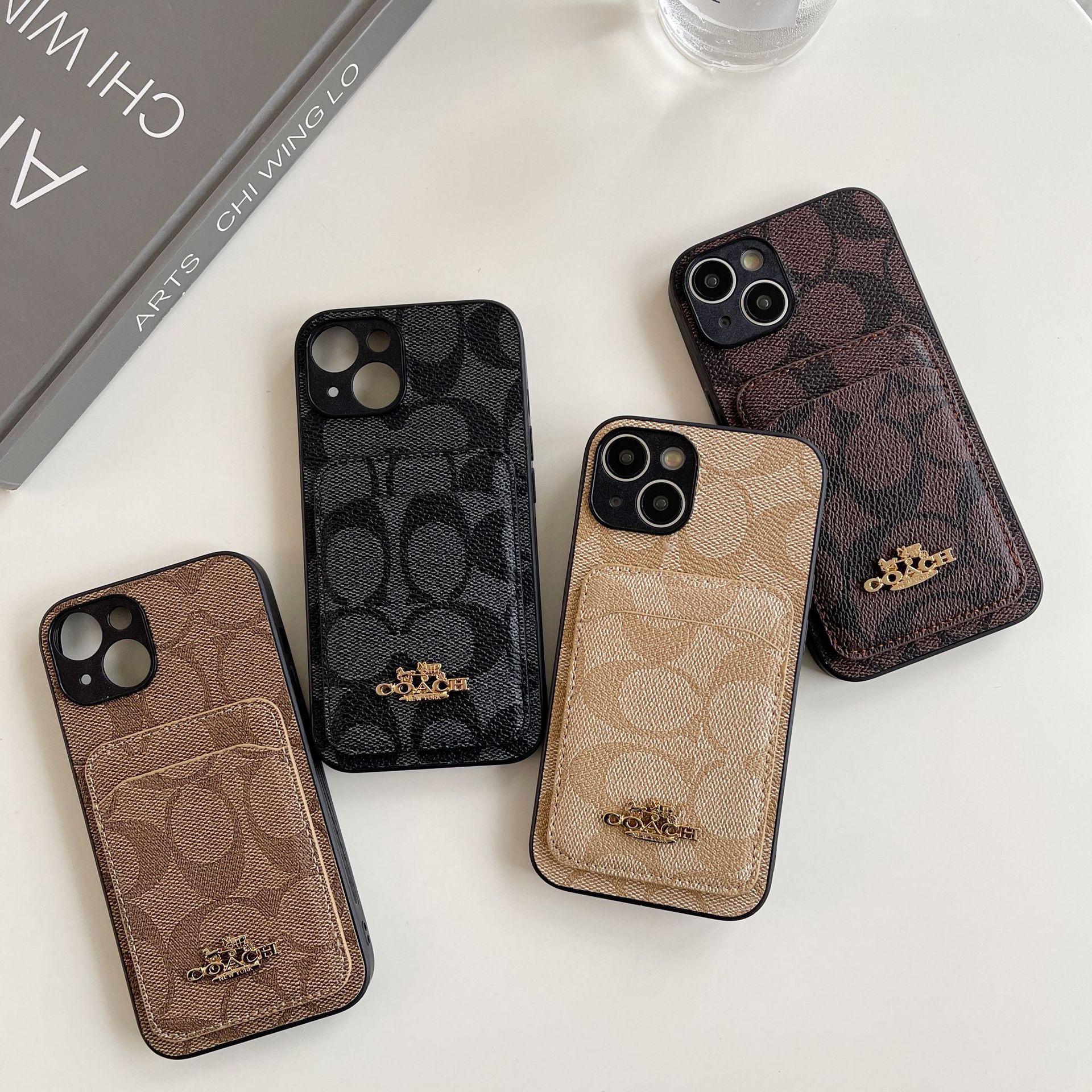 潮牌插卡卡包手机壳iphone16promax大牌手机壳全包软边壳适用于15