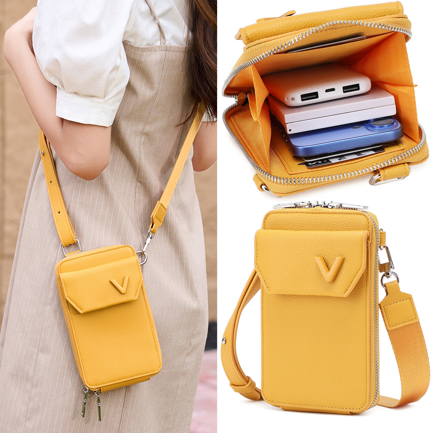 Minimalist crossbody phone bag for women, simple coin purse, versatile and portable, Instagram-worthy small shoulder bag.