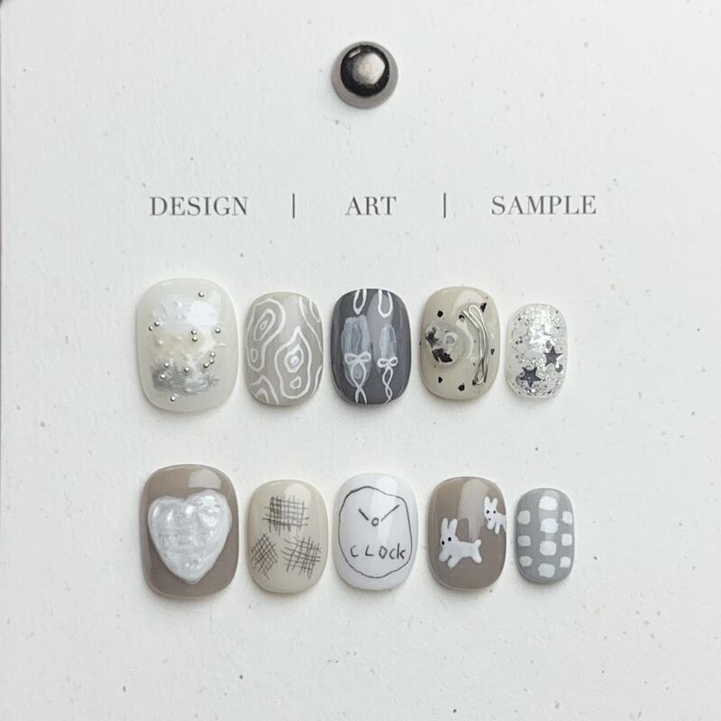 Purely Handmade Wearable Nails Xiaohongshu Popular Ins Style Autumn and Winter Pure Hand-Painted Niche Short Nail Pieces Manicure Wholesale Purely Handmade Wearable Nails Xiaohongshu Popular Ins Style Autumn and Winter Pure Hand-Painted Niche Short Nail Pieces Manicure Wholesale