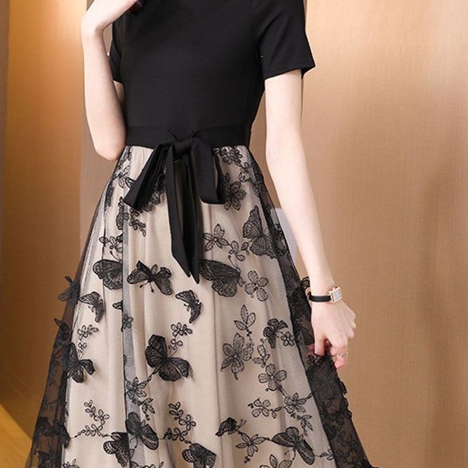 Celebrity embroidery 2026 fake two-piece summer temperament this…