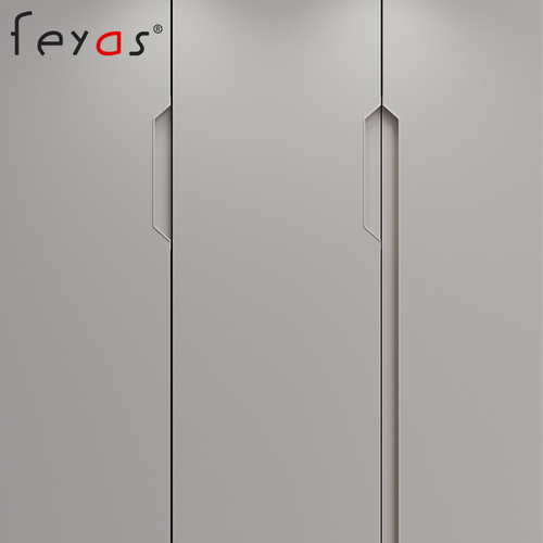 Wardrobe invisible embedded horn handle modern simple high-end cabinet door embedded door handle slotted concealed handle