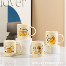 可爱猫咪陶瓷马克杯创意卡通情侣杯高颜值办公室咖啡杯家用早餐杯