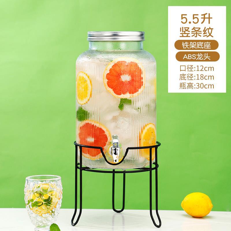Cubo de cerveza de vidrio con grifo Cubo de bebida casera Cubo de té de frutas Cubo de cola contenedor Internet celebridad jugo puede botella de burbuja