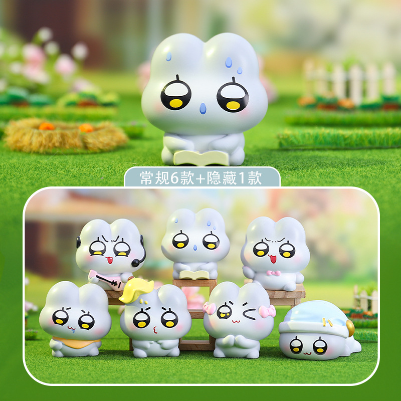 クリエイティブな樹脂工芸品、秘密の花言葉、小さなウサギのブラインドボックス、漫画風で可愛い、女の子の寝室の装飾ギフト、卸売