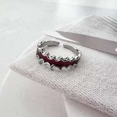 Unique mid-range design red resin irregular lava ring 2022 new dark style high-end open ring trend