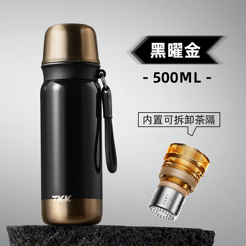 TKK Yuetu 316 ステンレス鋼ライト高級弾丸断熱カップポータブルロープ茶水分離カップギフト卸売|undefined