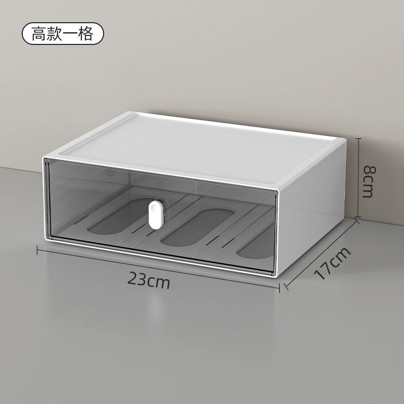 Combination Drawer Organizer Box, HIPS+PS+PP Desktop Storage, 23.5×17.5×8.5 cm