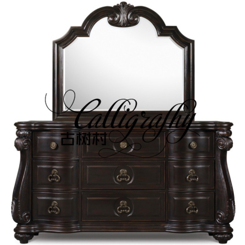 欧式时尚新古典地中海后现代斗柜美式实木梳妆台桌斗式梳妆台