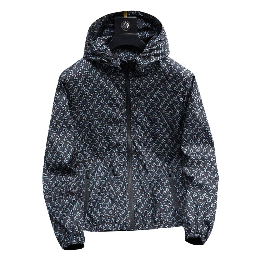 Легкая Роскошная популярная повседневная куртка, Мужская весенне-осенняя Новая мужская Тонкая куртка с капюшоном с длинными рукавами, Солнцезащитная одежда, верхняя мода на открытом воздухе