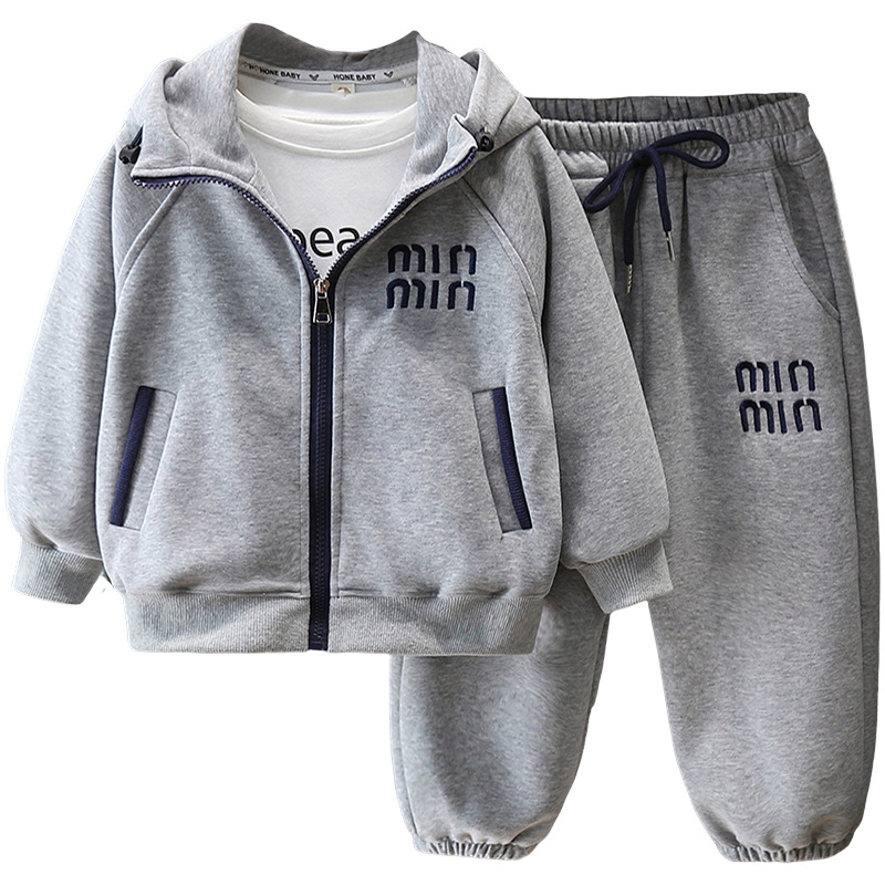 7838 Traje deportivo para niños Chico guapo Primavera y otoño Chaqueta de suéter con capucha Primavera Ropa casual 2025 Nuevo estilo