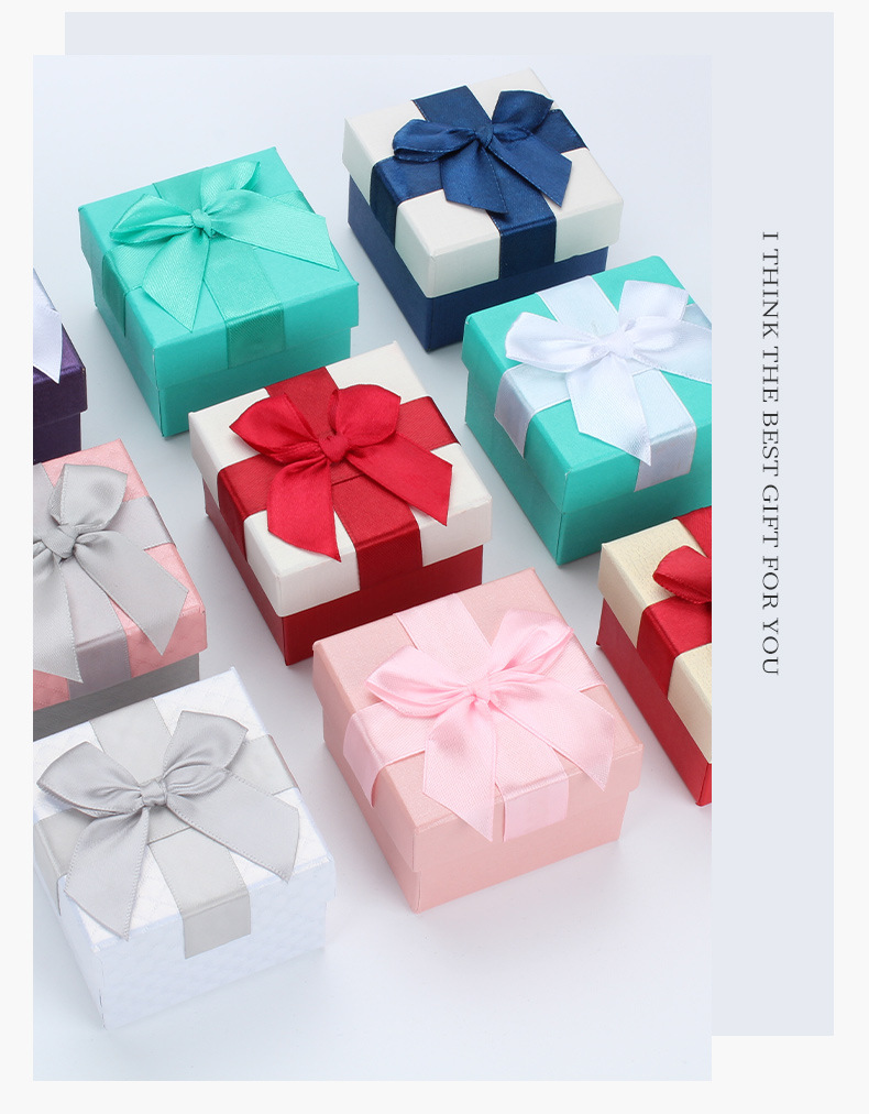 40g Weight Jewelry Boxes Classification 1 Piece Quantity Simple Style Bow Knot Paper Jewelry Boxes