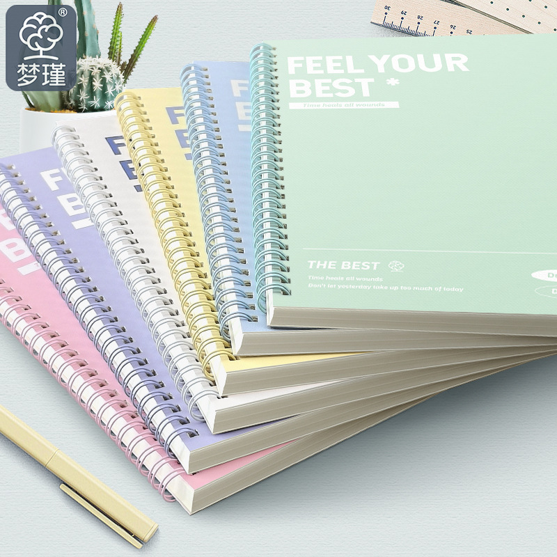Libro de bobina B5 Color A5 Libro exquisito Libro de gran capacidad Libro en espiral engrosado Libro simple Color hermoso multicolor