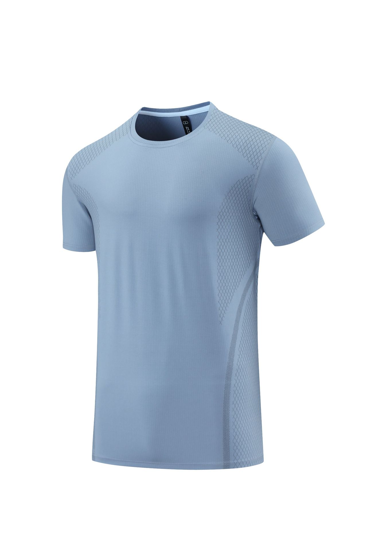 Transfronterizo impreso sudor-absorbente de secado rápido camiseta de los hombres verano nuevo cuello redondo estiramiento transpirable de manga corta deportes ropa de entrenamiento al aire libre