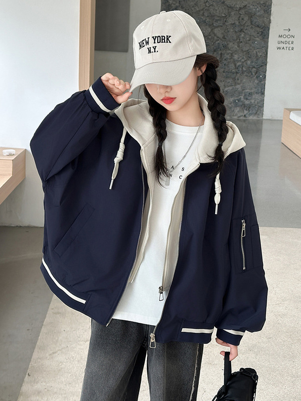 女童假两件外套春秋2025新款儿童洋气时髦夹克秋季女大童秋装上衣|undefined