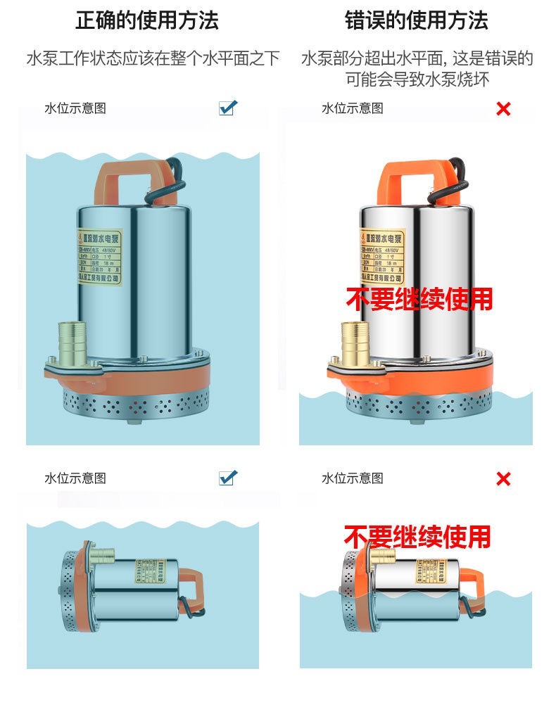 Shanghai People's 12V 24V 48V 60V 72V Dc Submersible Pump Electric Vehicle Battery Water Pump Car Wash